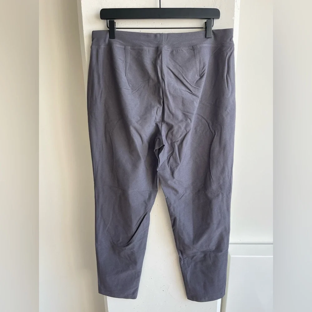 Eileen Fisher Slim Fit, Ankle Length Washable Stretch Crepe Pant in Meteor - Picture 3 of 6